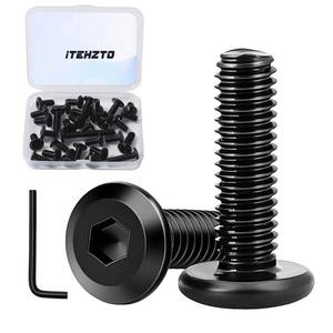 lot 2466 image: ITEHZTO 14-20 Bolt, 14-20 x 1-14 (20 Pcs) Flat Head Hex Socket Cap Screws Bolts, Black Oxide 304 Stainless Steel 18-8 Furniture Bolts, Fully Threaded Machine Thread, Bright Finish with Hex Spanner