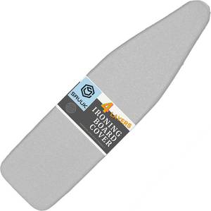 lot 2475 image: SAVUK Ironing Board Cover and Pad Standard Size Silicone Coated 4 Layers 15x54 inch Extra Heavy Duty Thick Padding, Heat Reflective, Non Stick Scorch and Stain Resistant