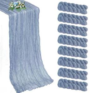 lot 2481 image: A 8 Pack Dusty Blue Cheesecloth Table Runner 10FT Long 21x120 Inch