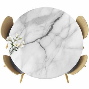 lot 2482 image: Fitted Round Tablecloths Table Covers 45-54in,Natural Agate Abstract Texture Waterproof Elastic Edged Table Cloth for Kitchen Dining Holiday Party Tables Decor,Marble Stone with Gray Stripe