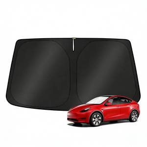 lot 2486 image: KUST Windshield Sun Shade for 2017-2026 Tesla Model YModel 3 Sunshade Accessories (Fit 2025-2026 Model Y Juniper  2024 Model 3 Highland) Upgraded Foldable Sunshade, Blocks UV Rays Keep Car Cool