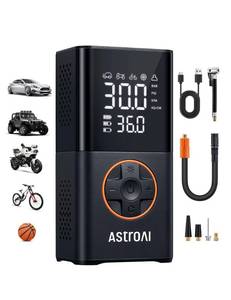 lot 2491 image: AstroAI L7 Tire Inflator Portable Air Compressor,150 PSI Cordless Bike Pump
