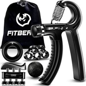 lot 2493 image: FitBeast Grip Strengthener Forearm Strengthener Hand Grips Strengthener Kit - 5 Pack Adjustable Resistance (Black)