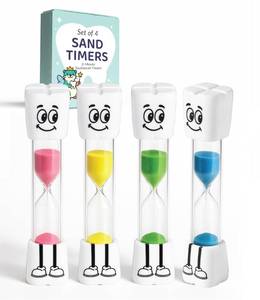 lot 2496 image: Jolly Otter Toothbrush Timer for Kids - 2 Minute Sand Timer for Brushing Teeth - Tooth Brush Time Sand Clock - Two Minute Hour Glass - Enjoy Easy Nighttime Routines - Multi-Color Smily Face for Kids