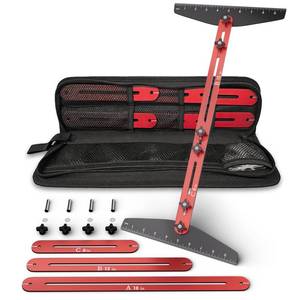 lot 3670 image: Stair Tread Gauge Template Tool, 10-67 Inches Adjustable Aluminum Alloy Stair Measuring Jig for Accurate Measurement,Includes Storage Bag