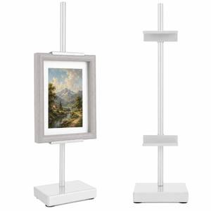 lot 3672 image: Donghome 18 Steel Adjustable Tabletop Easel Stand,Picture Frame Holder for Display,Decorative Stands for Photos,Plates,Painting,Artwork,Poster,Books (White, 18 in)