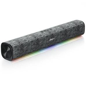 lot 3674 image: SOULION Bluetooth Computer Speakers with Dynamic LED Light, USB Plug & Play PC Speakers with Switch Button, Clearly Sound Soundbar for Desktop Laptop Monitor MG(USB-C to USB Adapter Included)