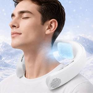lot 3676 image: Tujimao Neck Air Conditioner with Cooling Plate, 7000mAh Rechargeable Fan