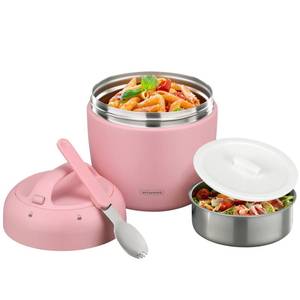 lot 3677 image: wiwens Thermo Food Jar for Hot Food 32OZ Soup Thermo Lunch Containers Wide Mouth Vacuum Insulated Stainless Steel Leakproof Bento Box with Spoon