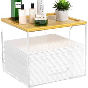 lot 3679 image: VITVITI Disposable Face Towel Holder for Clean Skin Club, Acrylic Box Clear