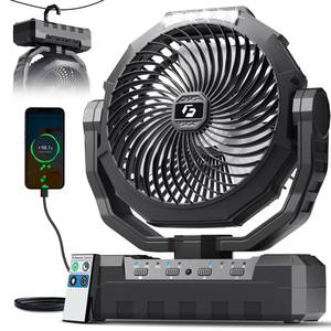 lot 3681 image: FRIZCOL 3-in-1 Camping Fan - Portable Fans Rechargeable - 24000mAh Battery Powered Fan with Light & Remote for Indoor, Outdoor, Tent, Travel, Fishing, Jobsite, Gifts for Men Dad Him - Black