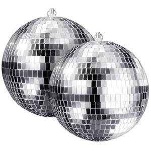 lot 3685 image: Youdepot 8-Inch Silver Disco Ball Mirror Ball 2-Pack