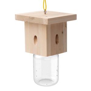 lot 4077 image: 1 PCS Wood Carpenter Bee Trap for Outside - Best Bee Trap - Nature Hanging Carpenter Bee Traps Plastic Jar Outdoor - Insect Traps