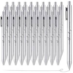 lot 4086 image: Dispowreath 30 Pcs Thank You Pen Bulk Cute Server Ballpoint, Silver