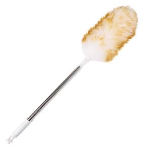 lot 4101 image: Lambswool Extendable Duster 29-110 Inch, Anti-Static Flexible Head, Stainless Steel Pole for High Ceilings, Fans, Interior & Roof Dusting.