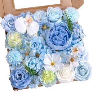 lot 4116 image: SWNAWE Artificial Flower Box Set Faux Flowers Fake Roses with Stems for DIY