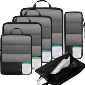 lot 4118 image: BAGAIL 6 Set Ultralight Compression Packing Cubes Packing Organizer for Travel Accessories Luggage Suitcase Backpack(40D FullMesh Jet Black)