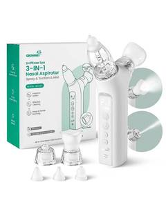 lot 4130 image: GROWNSY 3-in-1 Baby Nasal Aspirator �� Spray, Suction & Mist, Light Grey