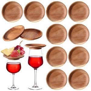 lot 4131 image: Mumufy 12 Pcs 4 Acacia Wood Wine Glass Charcuterie Topper to Keep Bugs out