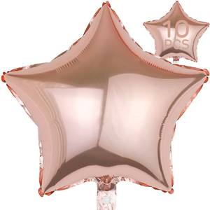 lot 4136 image: Pearl Gold Star Balloons 18 Inch, 10 Pcs Pink Gold Star Shaped Mylar Helium Foil Metallic Balloon for Birthday Party Decorations Baby Shower Wedding Anniversary Backdrop Gender Reveal Party Supplies