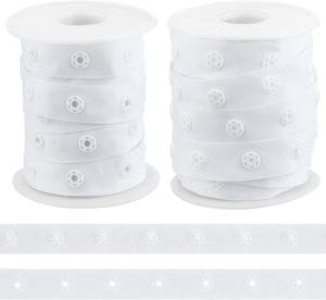 lot 4148 image: OLYCRAFT 9.510 Yards Sewing Snap Button Tape Trim Press Button Tape White Polyester Button Tape Sewing Fastener Plastic Press Stud Ribbon Trim for Sewing Crafting Clothing DIY 0.7 inch Wide