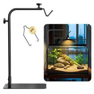 lot 5437 image: Reptile Heat Lamp Stand, Adjustable 18-32H Light Holder, Heavy Base