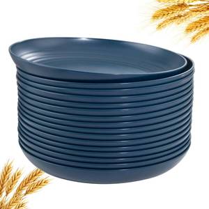 lot 5452 image: supernal 16-Pack Dark Blue Dinner Plates for Camping & Daily Meals