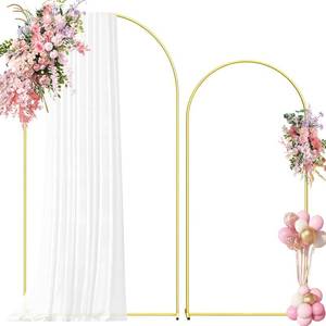 lot 5460 image: Metal Arch Backdrop Stand 7.2FT6FT Wedding Arch Backdrop Stand Set of 2 Gold Backdrop Arch Stand Wedding Arch Frame for Wedding Ceremony Birthday Party Decoration Arbors of Metal