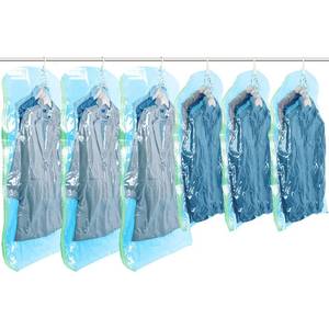 lot 5482 image: TAILI Hanging Vacuum Storage Bags for Clothes Space Saver 6 Combo Blue