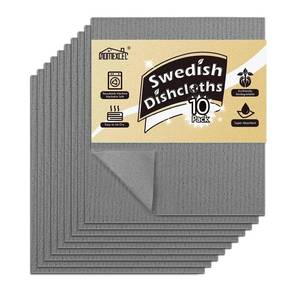 lot 6280 image: HOMEXCEL 10PK Swedish Dishcloths for Kitchen, Absorbent Dish Cloths, 7x6in