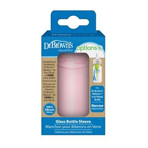 lot 6292 image: Dr. Browns Narrow Glass Bottle Sleeve, Pink, 4 oz, 1-Pack