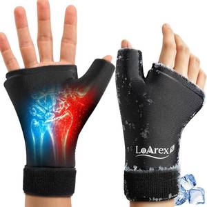 lot 6302 image: Wrist Ice Pack Wrap with Thumb Brace for Either Hand - 2pcs Reusable Gel Glove for Hot & Cold Therapy - Pain Relief for Carpal Tunnel, Arthritis, Tendonitis & Sports Injuries SM (Black)