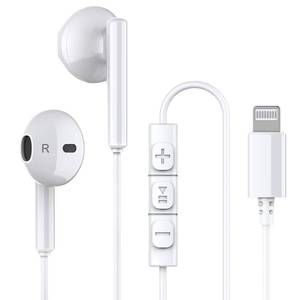 lot 6336 image: iPhone Headphones,Wired Lightning Headphones for iPhone 13 14 12 Pro Max MFi Certified Lightning Earbuds with Microphone & Volume Control for 11 XR SE