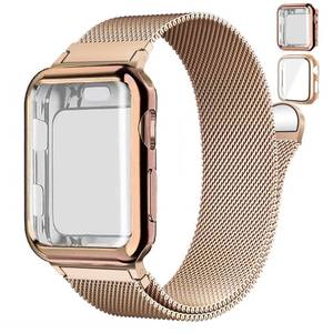 lot 6339 image: Magnetic Band and Case for Apple Watch Band 40mm 41mm 38mm 44mm 45mm 46mm 42mm WomenMen,Stainless Steel Milanese Loop Bracelet Strap with Cover Combo iWatch series 11 10 9 8 7 6 5 4 SE Ultra2 3 49mm