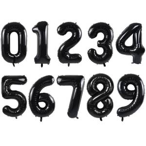 lot 6366 image: TONIFUL Number Balloons 16 Inch Black 0-9 Number Mylar Foil Balloons 10 Pcs Black Custom Digital Balloons for Birthday Party Engagement Graduations Anniversary Baby Shower Decorations Party Supplies