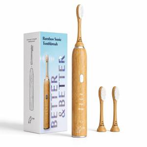 lot 6367 image: Better & Better Bamboo Sonic Electric Toothbrush  37,000 VPM  Plant-Based Bristles, No Microplastics  4 Modes, 2-Min Timer  Rechargeable  Soft, Eco-Friendly  Safe for Braces & Sensitive Gums