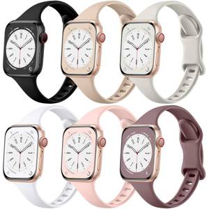 lot 6368 image: Lerobo Thin Slim Bands Compatible with Apple Watch Bands 40mm 41mm 42mm 38mm iWatch Bands Series 11 10 9 8 7 6 5 4 SE for Women Men, Soft Narrow Sport Strap Wristband