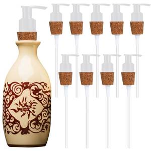 lot 6369 image: Tioncy 10 Pcs Soap Dispenser Pump with Cork Stopper Easy Press in, White