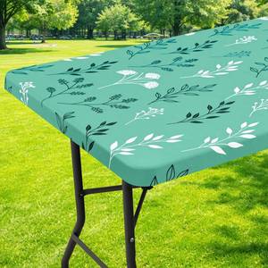 lot 6374 image: Moosfor Printed Spandex 5FT Table Cloth, Elastic Fitted Tablecloth