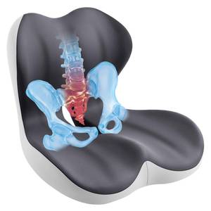 lot 7881 image: Synthcore Seat Cushion & Back Support for Tailbone and Lower Back Relief