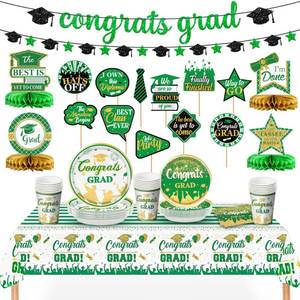 lot 7896 image: KatchOn Green Graduation Decorations 2026, Pack of 168