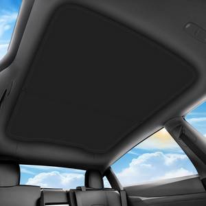 lot 7904 image: QINQINTU 2026 Upgraded for Tesla New Model Y Juniper 2025 2026 Sunshade Roof No Sag,Ice-Crystal Cooling Coatings Heat Insulation Glass Roof Sun Shade for Tesla Model Y Accessories 2025 2026 Black