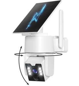 lot 8312 image: 5G & 2.4G Wi-Fi Outdoor Camera Wireless,Solar Security Cameras Wireless Outdoor, 2K 360° PTZ Camera, SolarBattery Powered, PIR Human Detection, Color Night Vision, Two-Way Talk, Compatible with Alexa