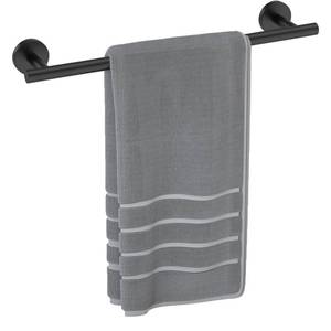 lot 8315 image: Luxbaro 18 Inch Matte Black Towel Bar, Thicken Towel Rack for Bathroom Wall, SUS304 Stainless Steel Towel Rod, Modern Home Decor (Total Length 20-Inch)