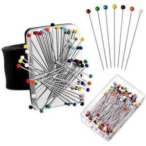 lot 8328 image: WILLBOND Magnetic Wrist Sewing Pincushion with 100 Pcs 1.5 Pins, Black