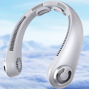 lot 8336 image: AUIIAH Neck Fan - Portable Personal Cooling Bladeless Around the Neck Fans that Blow Cold Air Rechargeable with 5 Speeds, Neck Support for Hot Flashes, Disneyland, Travel, Cooler Gift for Women Men