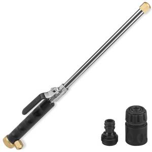 lot 8338 image: High Pressure Power Washer Wand, Hydro Jet Nozzle for Garden Hose, Watering Sprayer Cleaning Tool, Wand Lance for Gutter Patio Car Pet Window Glass, Black