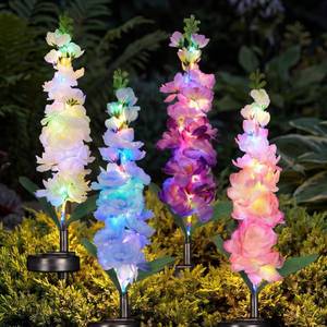 lot 8362 image: Snclriao Solar Flower Lights Outdoor - 4 Packs 80 LEDs Upgraded Solar Powered Lights for Garden Patio Yard Pathway Decor - Waterproof Outside Solar Flower Decoration - Gift for Women Mom Grandma
