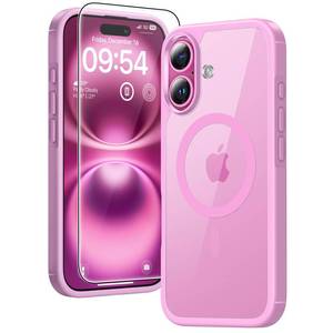lot 8371 image: TAURI for iPhone 16 Case, Compatible with MagSafe, Pink