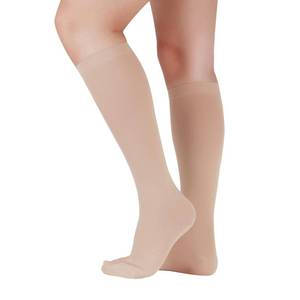 lot 8378 image: Lin Performance Medical Compression Socks for Women and Men, 20-30 mmHg Closed Toe Knee High stockings, Leg Support for Daily & Travel Comfort (XL,Beige)